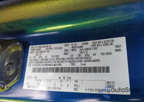 2017 Ford F-150 Xlt from USA, damaged, VIN 1FTEW1CP5HKC42138